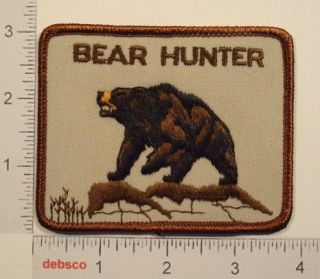 BEAR HUNTER Gun Rifle Hunting Embroidered Iron On PATCH