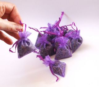 10 natural aromatic lavender hanging flower bags, moth repellent .