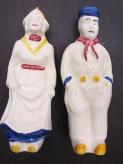   Traditional Dutch Couple Rynbende Liquor Bottles Porcelain Figural Set