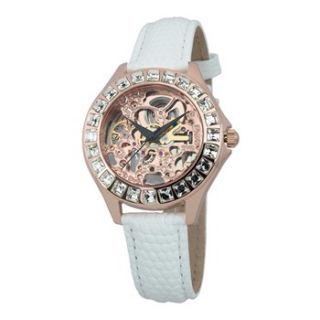 Burgmeister Ladies Rose Gold/White Automatic Watch