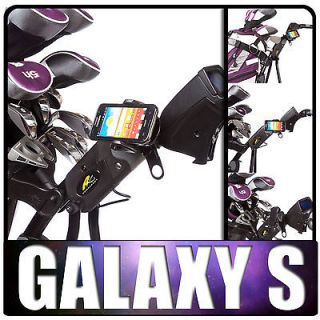 Golf Trolley Locking Strap Mount + Black Mobile Holder for Samsung 