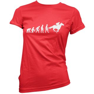 Evolution of Man Womens Horse Riding T Shirt Clothing