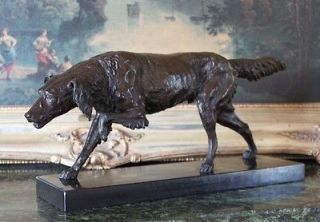 Game Hunting Dog English Irish Gordon Red Setter Bronze Marble Statue 