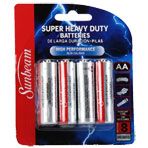 Eveready Super Heavy Duty AA Batteries, 4 ct. Packs