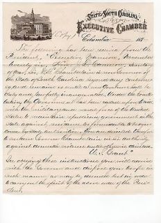 PRESIDENT GRANT Telegram   Grant Declares Governor of Tainted 1876 S.C 