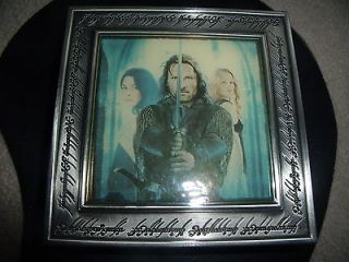 LORD OF THE RINGS JEWELRY BOX PEWTER/ PICTURE GALADRIAL ETC