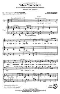 Look inside When You Believe (from The Prince or Egypt)   Sheet Music 