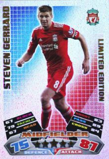 2011/12 Topps Match Attax LTD edt S Gerrard–Liverp​ool