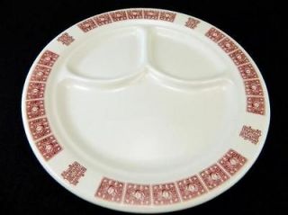  China DIVIDED Restaurant GRILL Dinner PLATE Red ASIA Lotus FLOWER