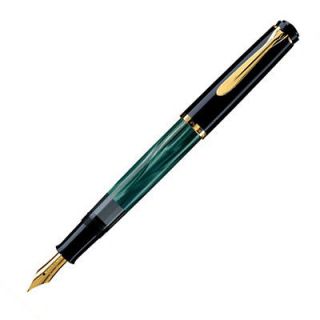 Pelikan Tradition M200 Piston Fill Fountain Pen, Green Marble, Fine 