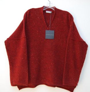 NWT Shirin Guild GRAY 70% Merino 30% Cashmere V Neck Long Sweater O/S
