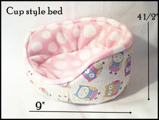   Cup open bed for small pets guinea pigs rats hedgehogs Fabric Choices