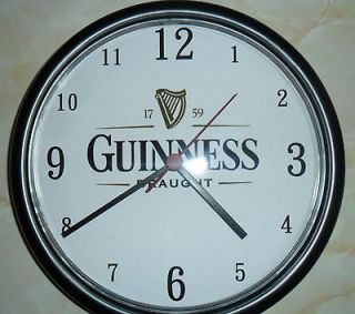 GUINNESS 9.5in diameter PERSONALISED WALL CLOCK ideal birthday gift