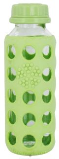 Lifefactory   Glass Beverage Bottle With Silicone Sleeve Spring Green 