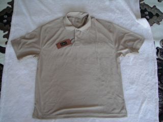 Haggar Polo Short Sleeve Shirt Size L Cool & Dry Beige Performance 