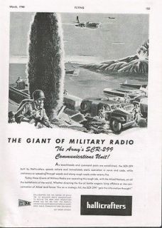 1944 Hallicrafters Radio Company WW2 SCR 299 Military Vintage Print Ad