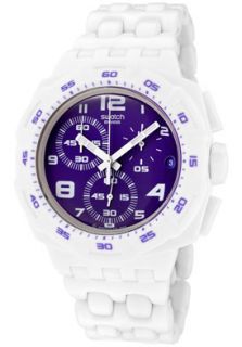 Swatch SUIW404 Watches,Womens Original Chronograph Purple Dial White 