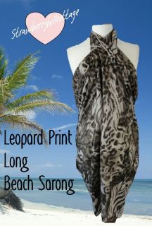 Long Beach Sarong   Leopard Print