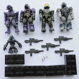LOT OF 5 Halo Mega Bloks SOLDIER FIGURE w gun stand about 2 high # 