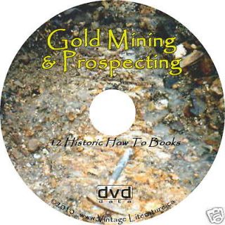 Gold Mining & Prospecting   15 Vintage How To Books DVD
