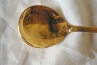 Solingen Scrolls 24K Gold Plate Round Serving Spoon INR31 18/10 