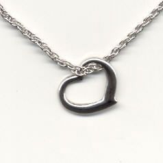 14KT WHITE GOLD EP SMALL ROPE ANKLET w/FREE HEART