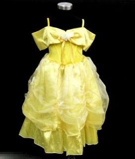   Belle Costume Yellow Princess Dress Birthday Party Fancy Xmas 3 4Y