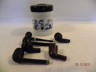 Collection of Tobacco Pipes and Holland Delft Tobacco Jar