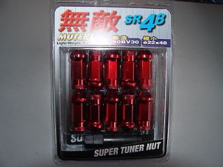 RED Lug Nuts,Spline SR48,Rota,Motegi,BBS,Wheel Locks,JDM,Tuner,12X1.5 