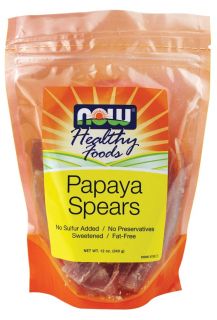 Buy NOW Foods   Papaya Spears   12 oz. at LuckyVitamin 