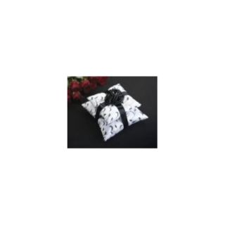Wholesale Closeouts   Black & White Stitched Ring Bearer Pillows