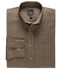 Traveler Long Sleeve Patterned Cotton Buttondown Sportshirt