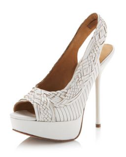 Keagon Platform Slingback, White   