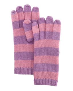 Striped Cashmere Glove, Purple   
