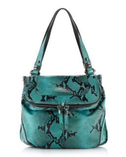 Zahara Python Print Shoulder Bag, Turquoise   Last Call by Neiman 