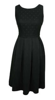 Classic Black Sleeveless Stretch Day Dress Hermione Size 8 New