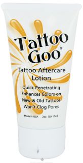 Tattoo Goo   Tattoo Aftercare Lotion   2 oz. Enhances Colors on New 