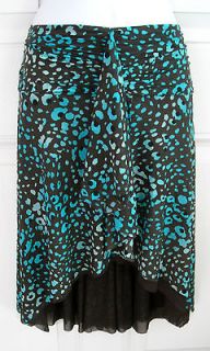 GOTTEX PROFILE SPOTTED ANIMAL AQUA MESH SWIMSUIT COVER UP SKIRT SZ XL 