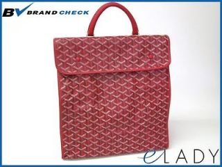 Auth GOYARD SAINT LUCY TOTE BAG CANVAS/LEATHER RED (BF035602)