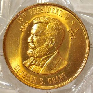 ULYSSES S. GRANT 18th PRESIDENT OF THE U.S.A. BRASS COLLECTORS TOKEN 