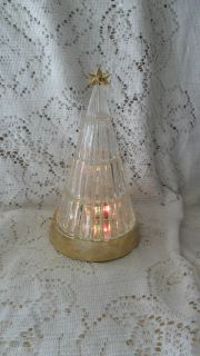 1992 AVON SILENT NIGHT LIGHT UP CRYSTAL CHRISTMAS TREE IN THE BOX 