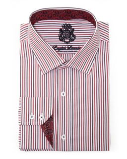 Long Sleeve Striped Shirt, Red   