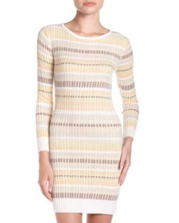 Striped Ribbed Dress, Pistachio   