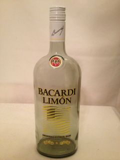 Empty decorative glass bottle / Bacardi lemon limon rum