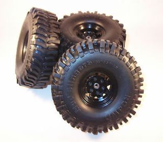 RC4WD Black Steel Wagon Wheels MudSlinger Tires, Foams 4 ea New 1.55 