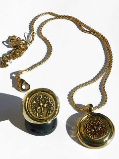 Set Vtg Gold 24K Jewish Roman War (Shekel) Coin Carved INTAGLIO Ring 