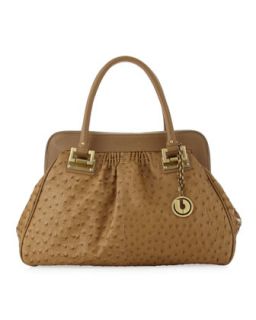 Sara3 Ostrich Satchel Bag   