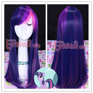 55cm long mix purple pink My Little Pony Twilight Sparkle straight Cos 