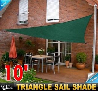 New 10FT Sun Sail Shade Triangle Outdoor Canopy Patio Garden Green 