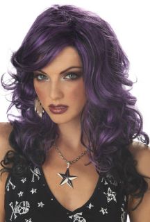 NEW Rock Vixen Halloween Costume Wig Purple/Black 70275